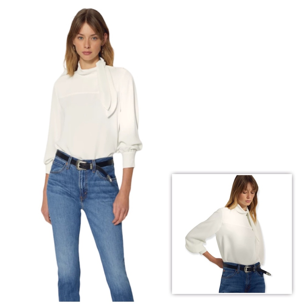 Aritzia Wilfred White Trapeze Blouse